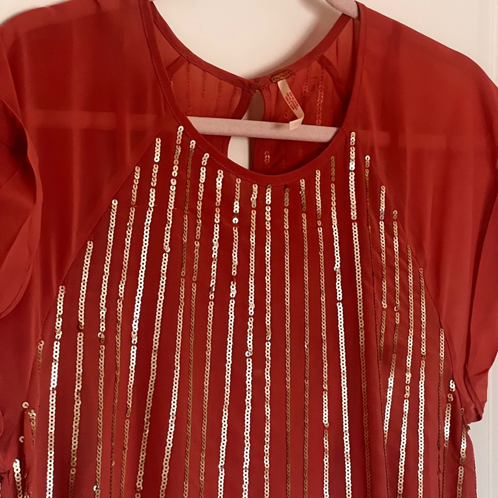 Free People Pink Sundress with Raglan Sleeves and Crew Neck - Picture 2 of 6